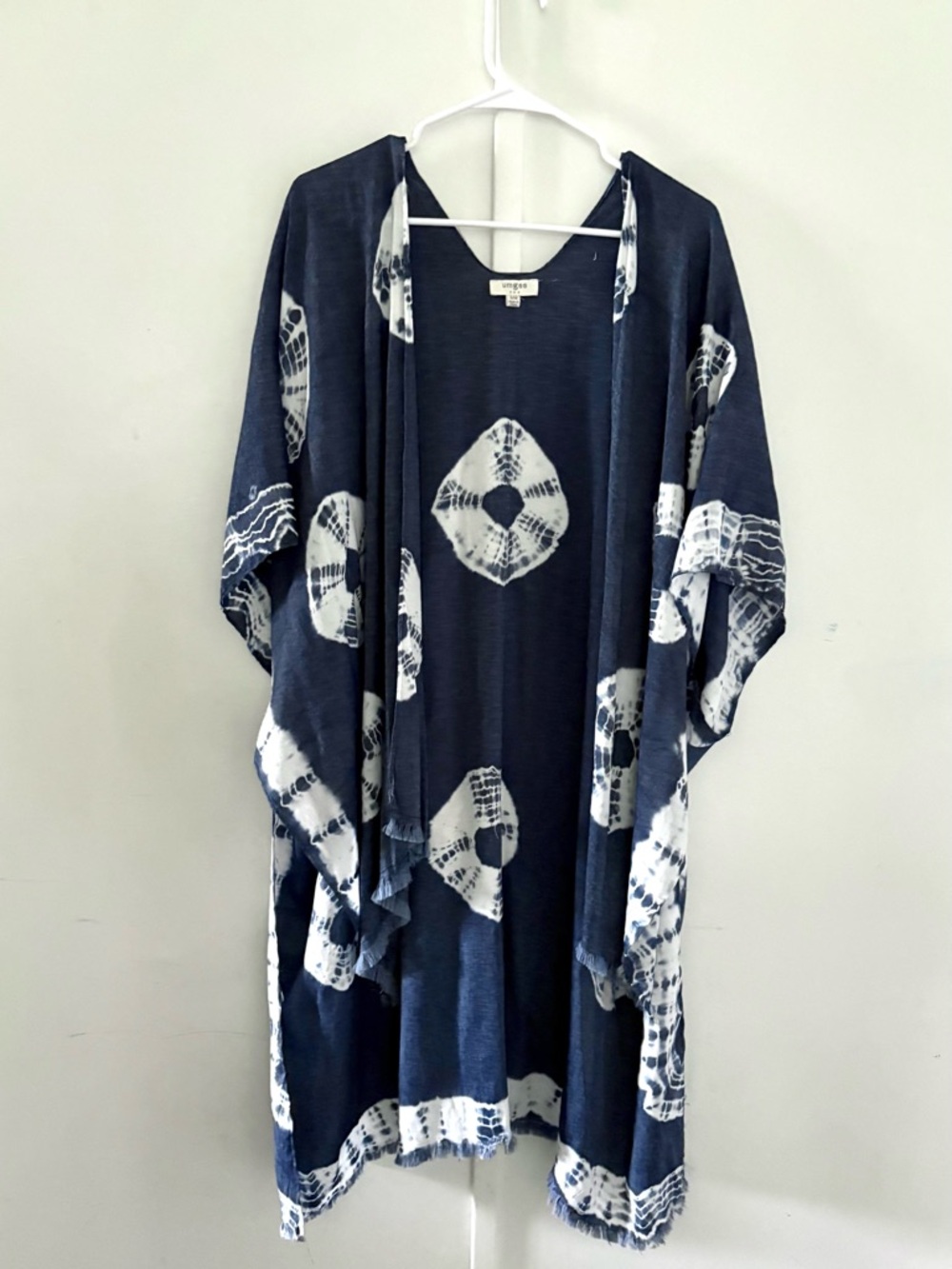 Umgee boho blue tie dye open kimono cardigan top. S/M #0134